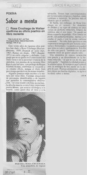 Sabor a menta  [artículo] Jaime Quezada.