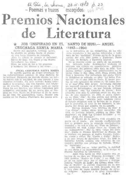 Premios nacionales de literatura  [artículo] G. R. F.