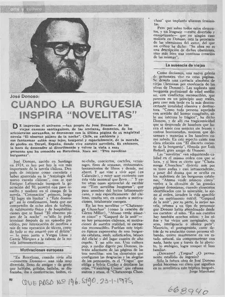 Cuando la burguesía inspira "novelitas"  [artículo] Jorge Marchant.