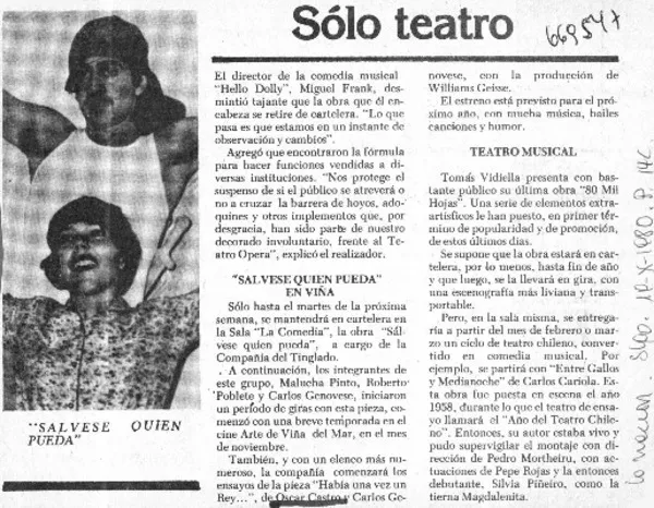 Sólo teatro.  [artículo]