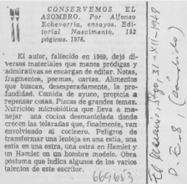 Conservemos el asombro.  [artículo]
