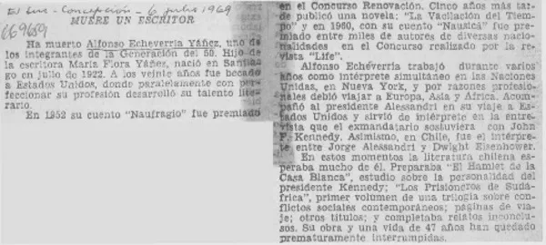 Muere un escritor.  [artículo]