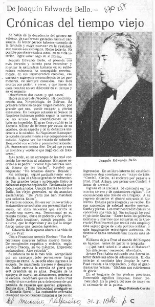 Crónicas del tiempo viejo  [artículo] Hugo Rolando Cortés.