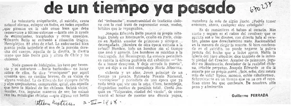 De un tiempo ya pasado  [artículo] Guillermo Ferrada.
