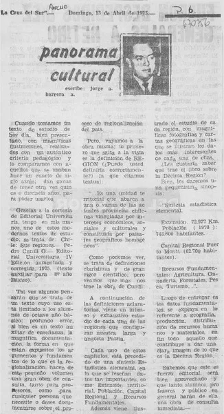 Panorama cultural  [artículo] Jorge A. Barrera A.
