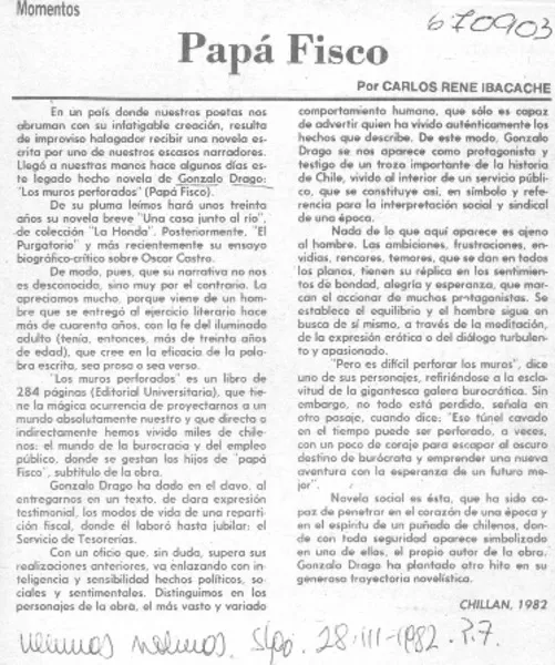 Papá fisco  [artículo] Carlos René Ibacache.