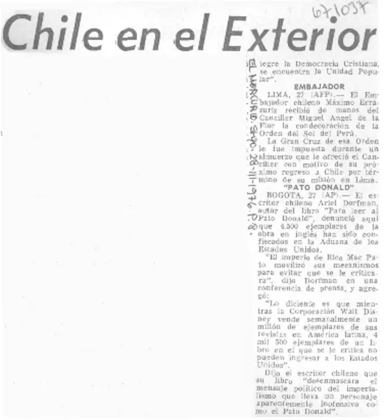 Chile en el exterior  [artículo]