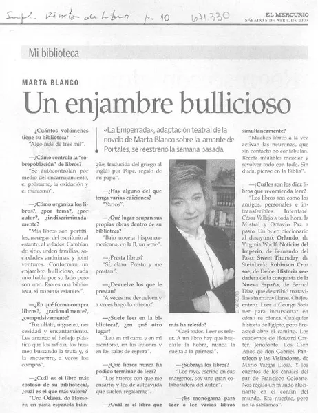 Un enjambre bullicioso : [entrevista] [artículo]