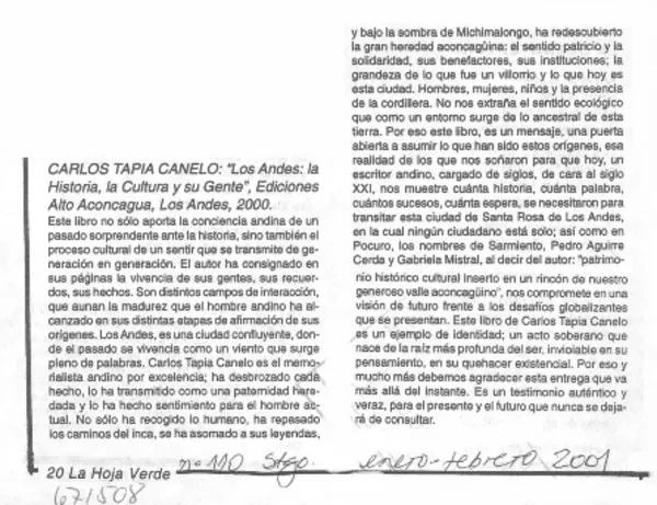 Los Andes, la historia, la cultura y su gente.  [artículo]