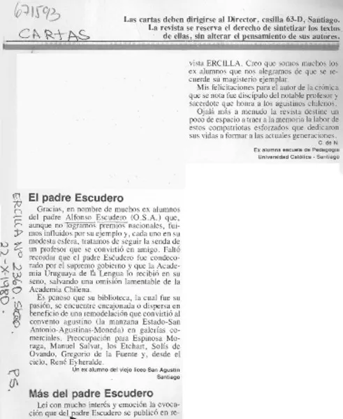 El Padre Escudero  [artículo] C. de N.