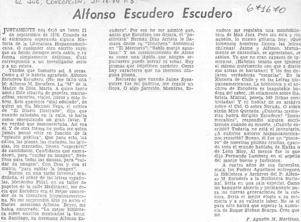 Alfonso Escudero Escudero  [artículo] Agustín M. Martínez.