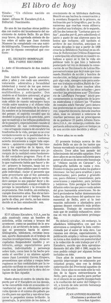 Un chileno nacido en Caracas  [artículo] Juan Antonio Massone.