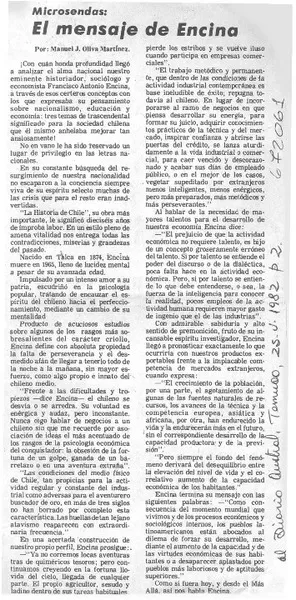El mensaje de Encina  [artículo] Manuel J. Oliva Martínez.