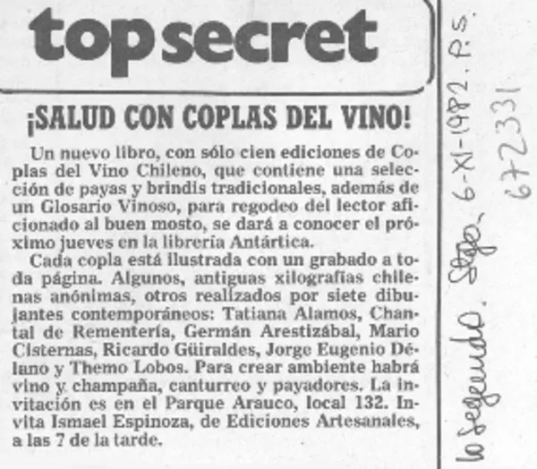 ¡Salud con coplas del vino!  [artículo]