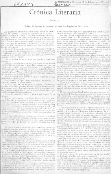 Crónica literaria  [artículo] Alone.