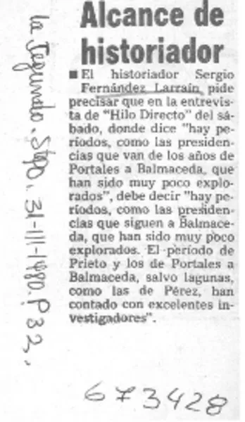 Alcande de historiador.  [artículo]
