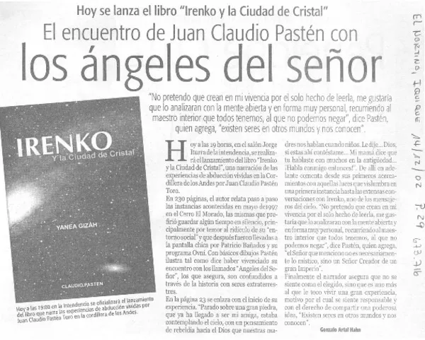 Los ángeles del señor  [artículo] Gonzalo Artal Hahn.