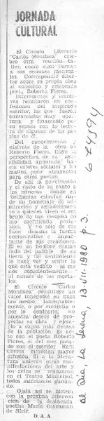 Jornada cultural  [artículo] D. A. A.
