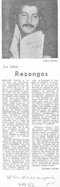 Rezongos  [artículo] Ramiro Rivas.
