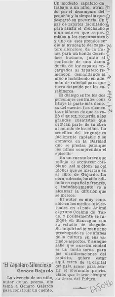 "El zapatero silencioso"  [artículo]