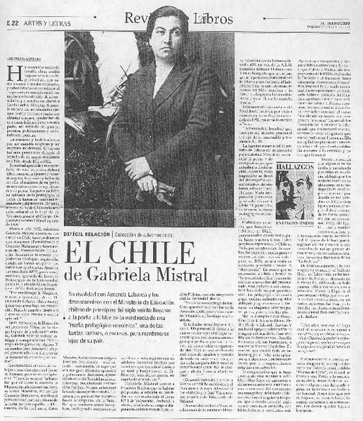 El Chile de Gabriela Mistral  [artículo] Luis Vargas Saavedra.