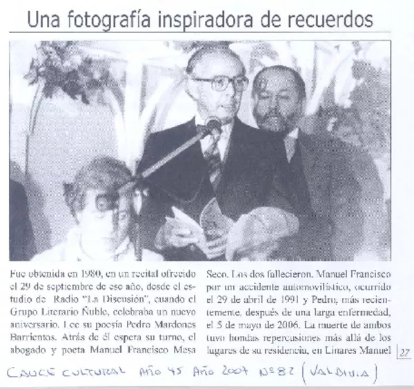 Una fotografía inspiradora de recuerdos  [artículo]C.R.I