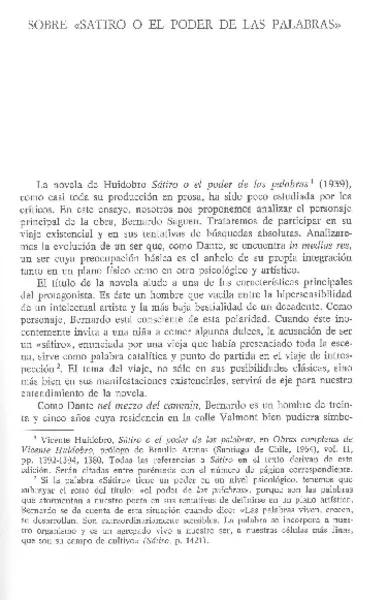 Sobre "Sátiro o el poder de las palabras"  [artículo] John F. Garganigo.
