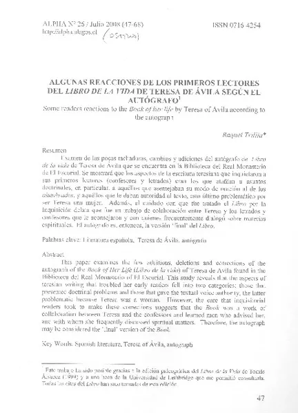 Algunas reacciones de los primeros lectores del Libro de la vida  [artículo] Raquel Trillia.