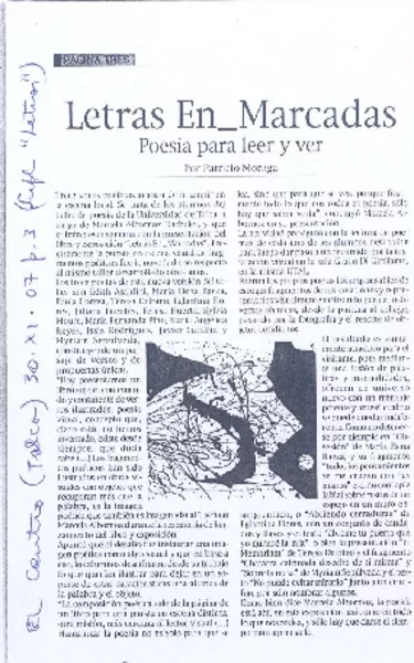 Letras En_Marcadas  [artículo] Patricio Moraga.