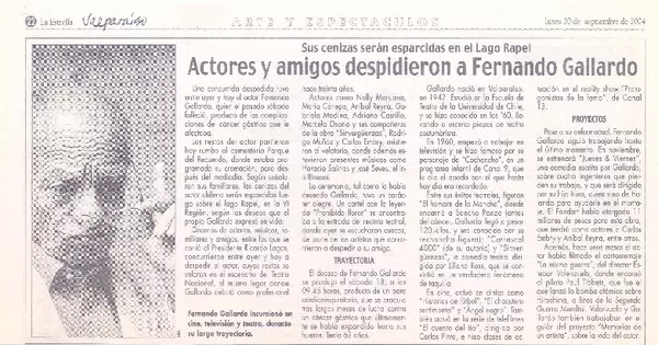 Actores y amigos despidieron a Fernando Gallardo  [artículo]