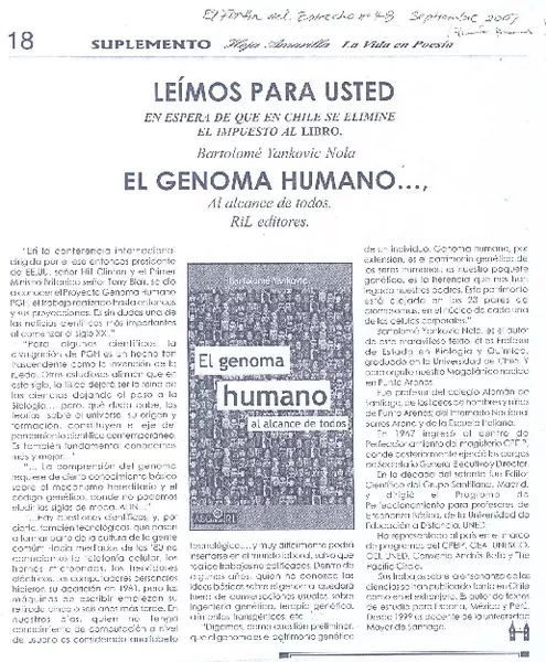 El genoma humano..., al alcance de todos  [artículo]