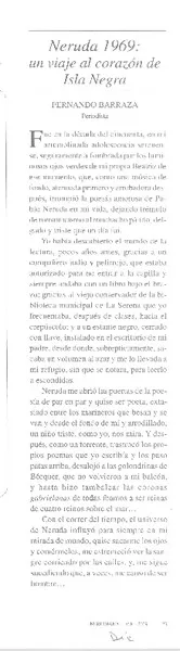 Neruda 1969: un viaje al corazón de Isla Negra  [artículo] Fernando Barraza.