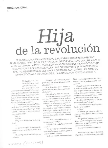 Hija de la revolución (entrevista)  [artículo] Jorge Abasolo A.