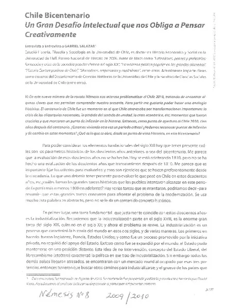 Un gran desafío intelectual que nos obliga a pensar creativamente (entrevista)  [artículo].