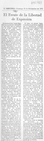 El Frente de la libertad de expresión.  [artículo]