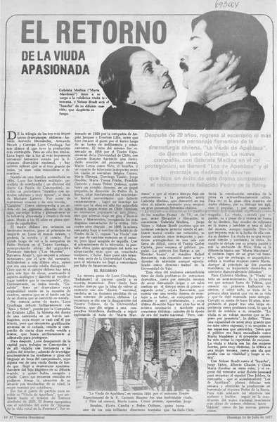 El retorno de la viuda apasionada.  [artículo]