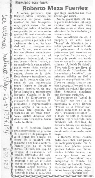 Roberto Meza Fuentes  [artículo] Fernando Kri.
