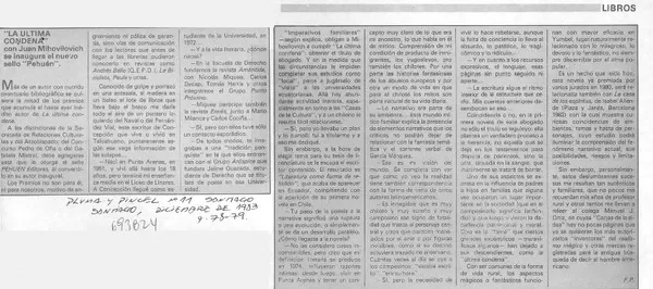 La última condena"  [artículo] F. P.