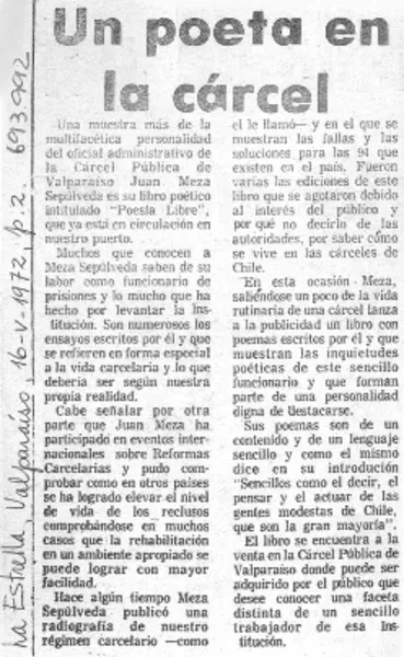 Un poeta en la cárcel.  [artículo]