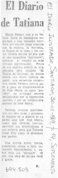 El diario de Tatiana  [artículo] B.
