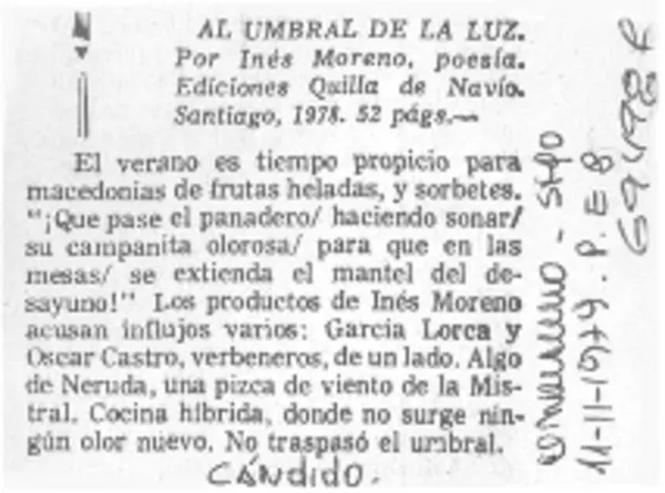 Gabriela Mistral recibe el Nobel de Literatura  [artículo] Erico Carrasco G.