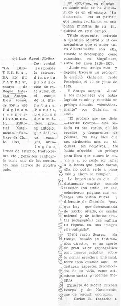 La desterrada en su patria  [artículo] Carlos R. Ibacache I.