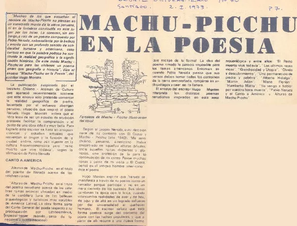 Machu Picchu en la poesía.  [artículo]