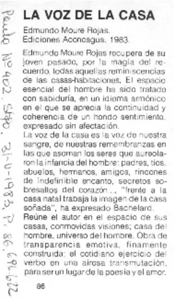 La Voz de la casa.  [artículo]