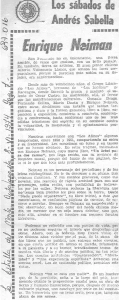 Enrique Neiman  [artículo] Andrés Sabella.