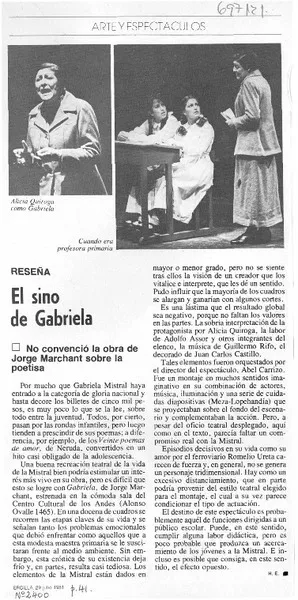 El signo de Gabriela  [artículo] H.E.