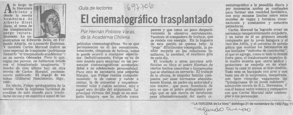 El cinematográfico trasplantado  [artículo] Hernán Poblete Varas.