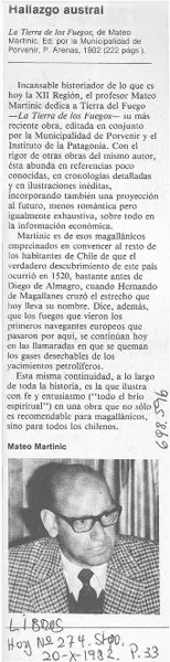 Hallazgo austral.  [artículo]