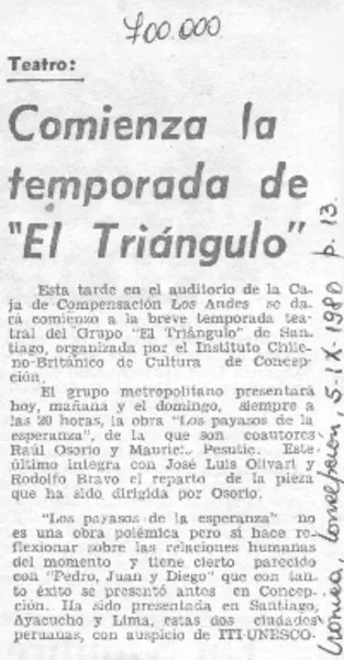 Comienza la temporada de "El Triángulo".  [artículo]