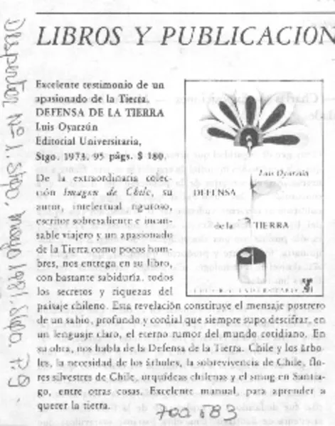 Defensa de la tierra.  [artículo]